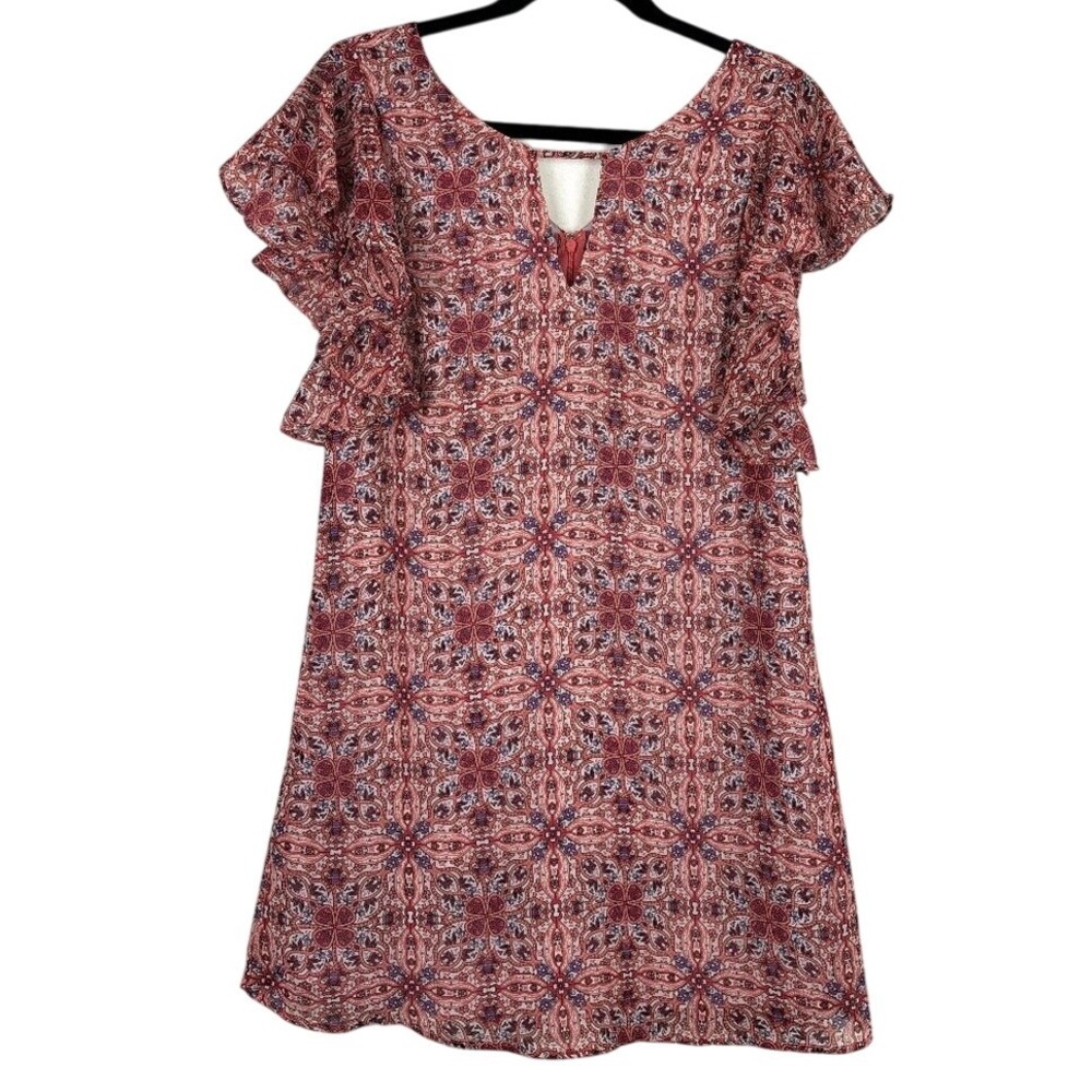 Forever 21 Dress Women's XS‎ Pink Flutter Sleeve Boho Lined Mini
